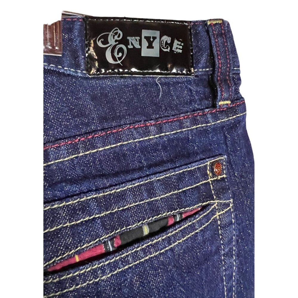 Vintage Enyce Womens Denim Capri Jeans Size 13 With Colorful Stitch Details - Picture 3 of 4